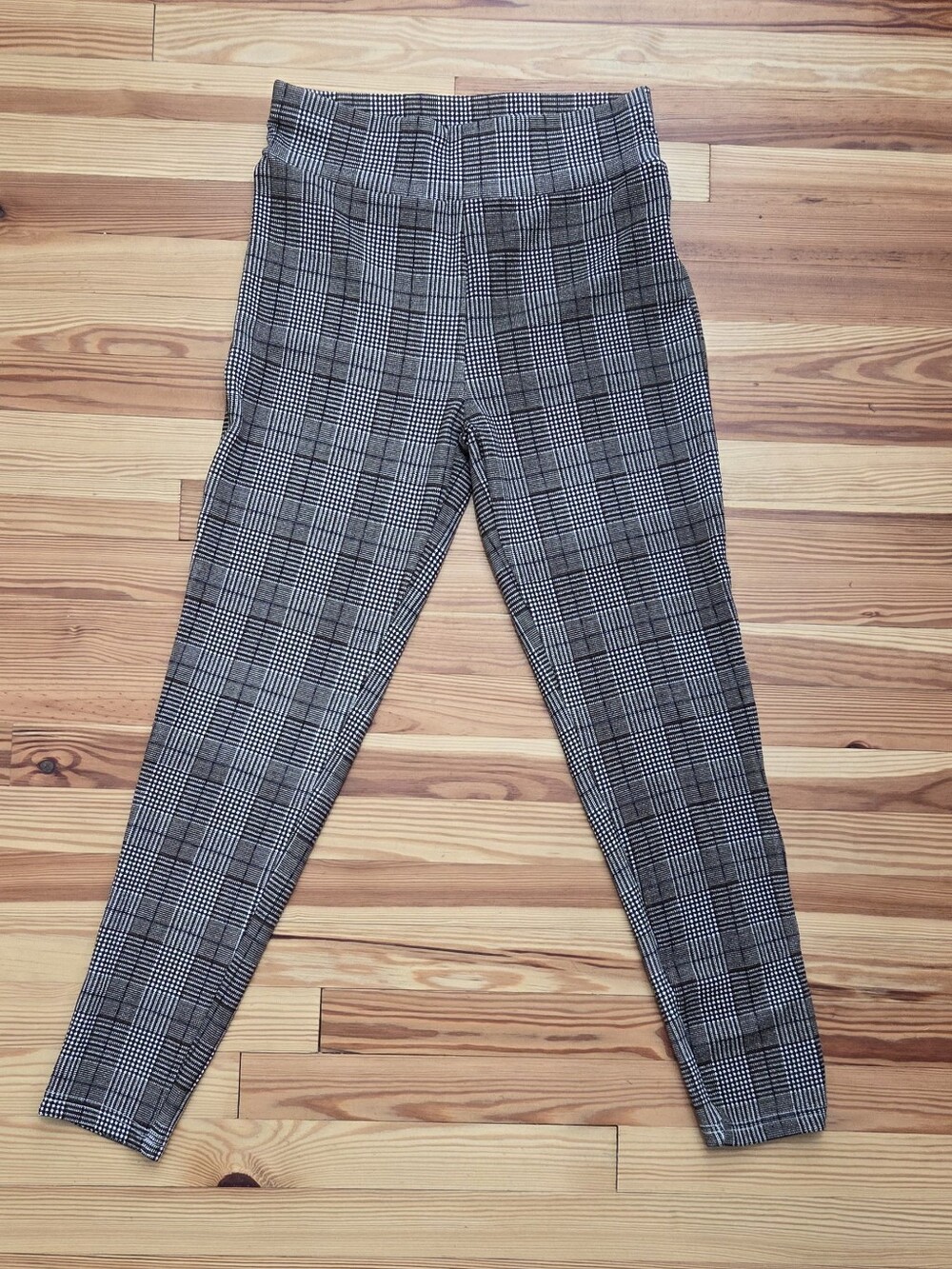 SHEIN Black & Gray Plaid High-Waist Women’s Pants